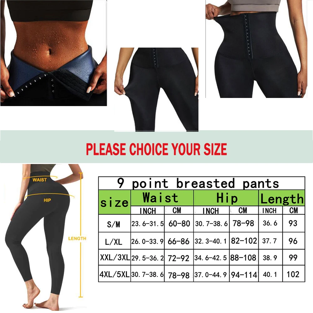 Sauna Pants Women Sweat Capris Slimming Leggings High Waist Workout Body Shaper