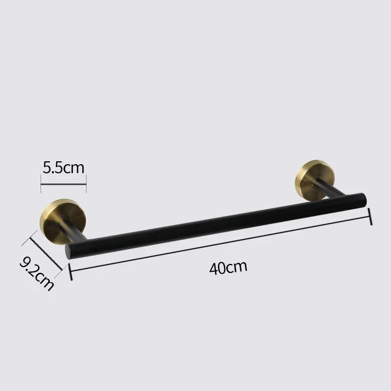 Description Picture 4 of itemBlack and Gold Stainless Steel Bathroom Hardware set Towel Bar Toilet Paper Holder Clothes Hook Bathroom Roll Towel Rack Ring