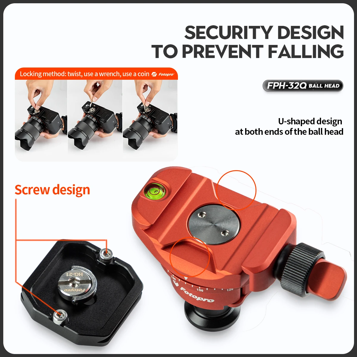 Fotopro Inverted Ball Head with Flip Lock Design Lightweight Panoramic Tripod Ball Head for X-Aircross 3 Lite