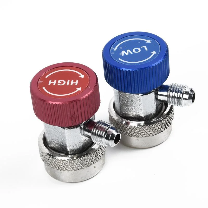 Freon R134A Auto Car Quick Coupler Connector Brass Adapters Air Conditioning Refrigerant Adjustable AC Manifold Gauge ac manifold gauge
