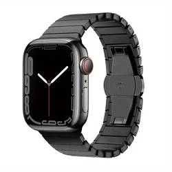 Premium Titanium Stainless Steel Watch Strap Band - Elegant Wristband Accessory for 42mm (Series 3 2 1) (Black)
