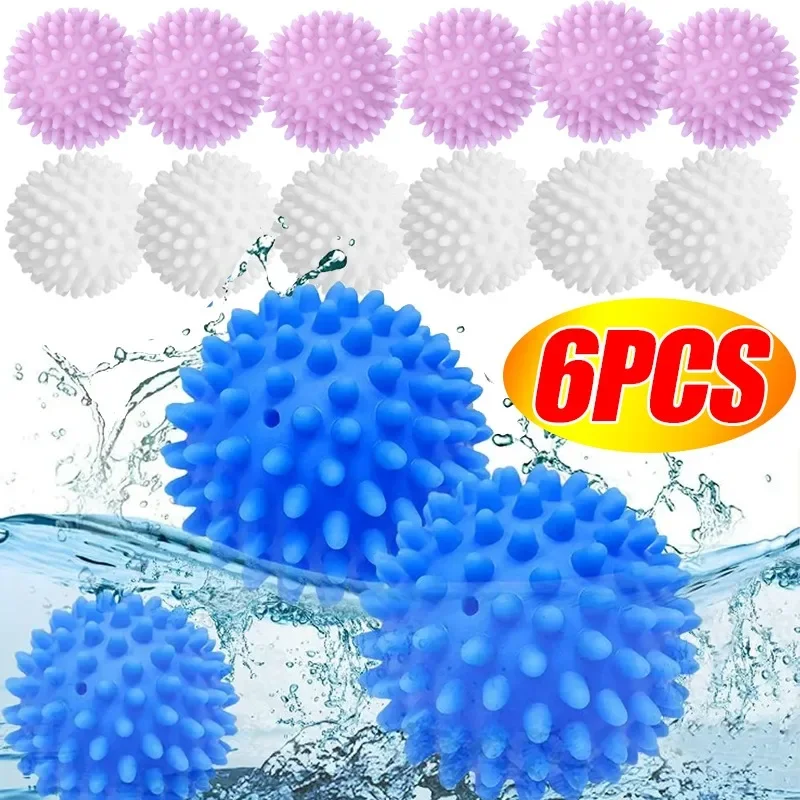 

6PCS Anti Winding Laundry Ball Circular Pure White Magic Cleaning Drum Washing Machine for Dirt Removal and Knotting