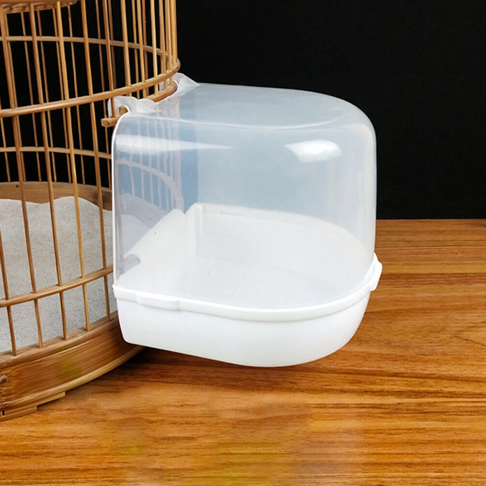 New Bird Water Bath Tub For Pet Bird Hanging Bowl Parrots Parakeet Birdbath