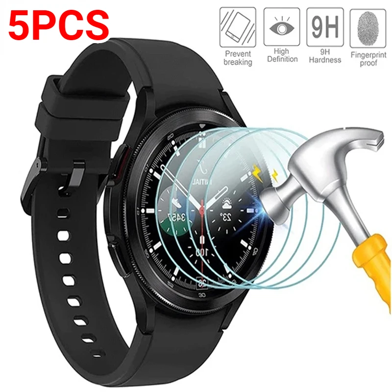 5pcs HD Tempered Glass for Samsung Galaxy Watch 4 5 40/44mm Classic 42