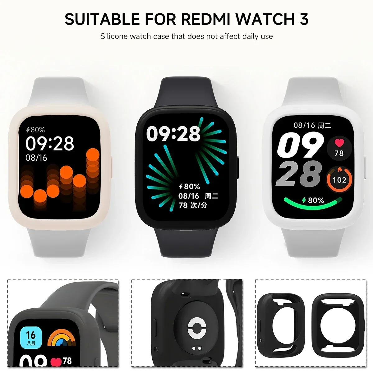 Soft Silicone Protective Watch Case - Lightweight Rubber Bracelet Accessory