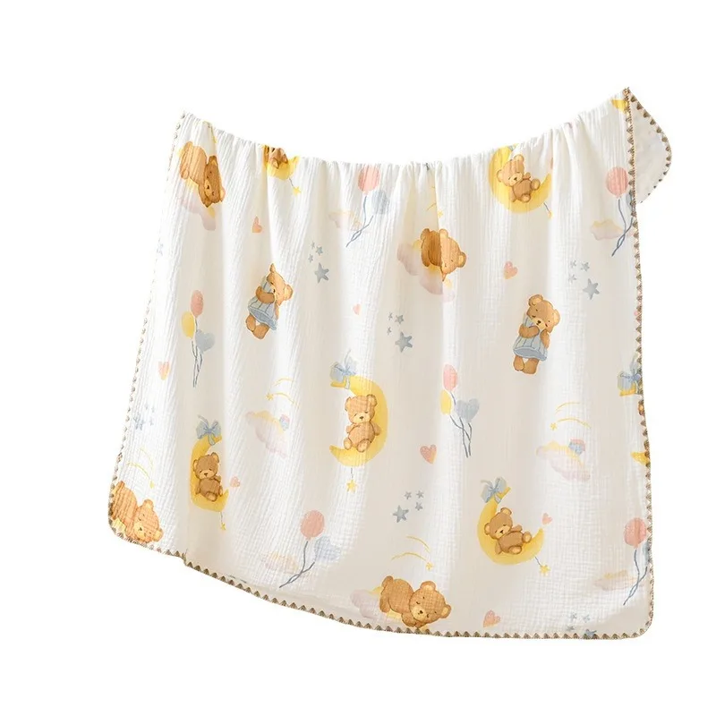 Coated A Newborn Spring and Summer Baby Wrapped Gauze Wrapping Bean Beanie Blanket Cotton Bag