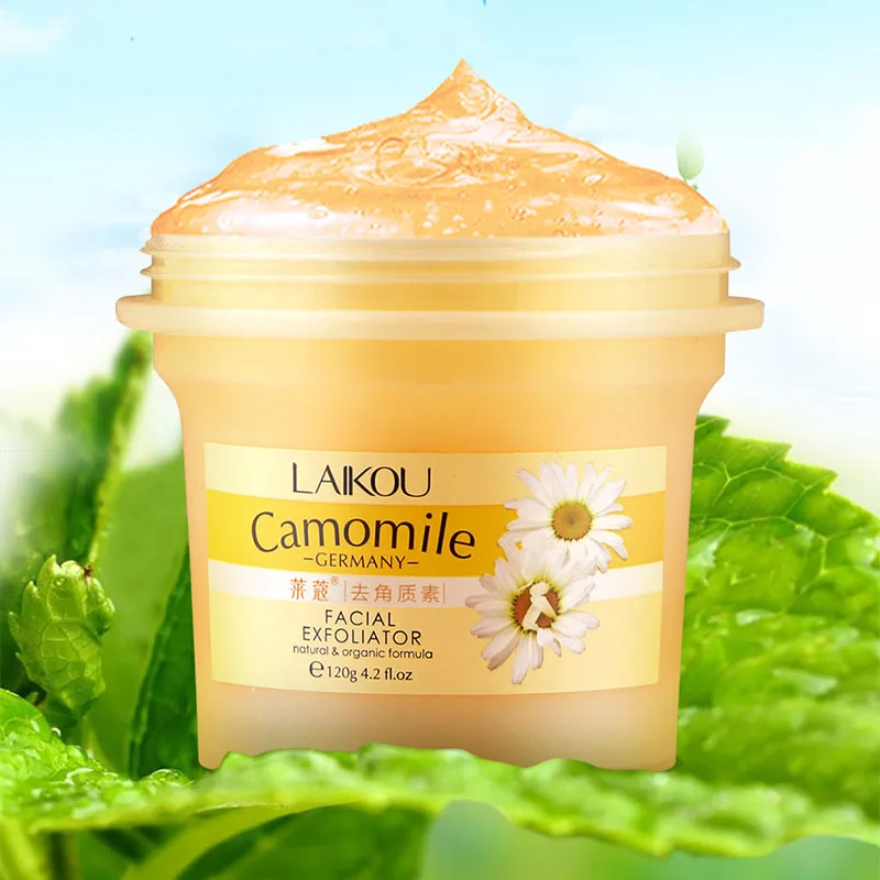 Facial Exfoliant LAIKOU Chamomile Exfoliates Scrub Deep Cleansing Remove Blackhead Remove Dead Skin Brighten Skin Moisturizing Whitening Care