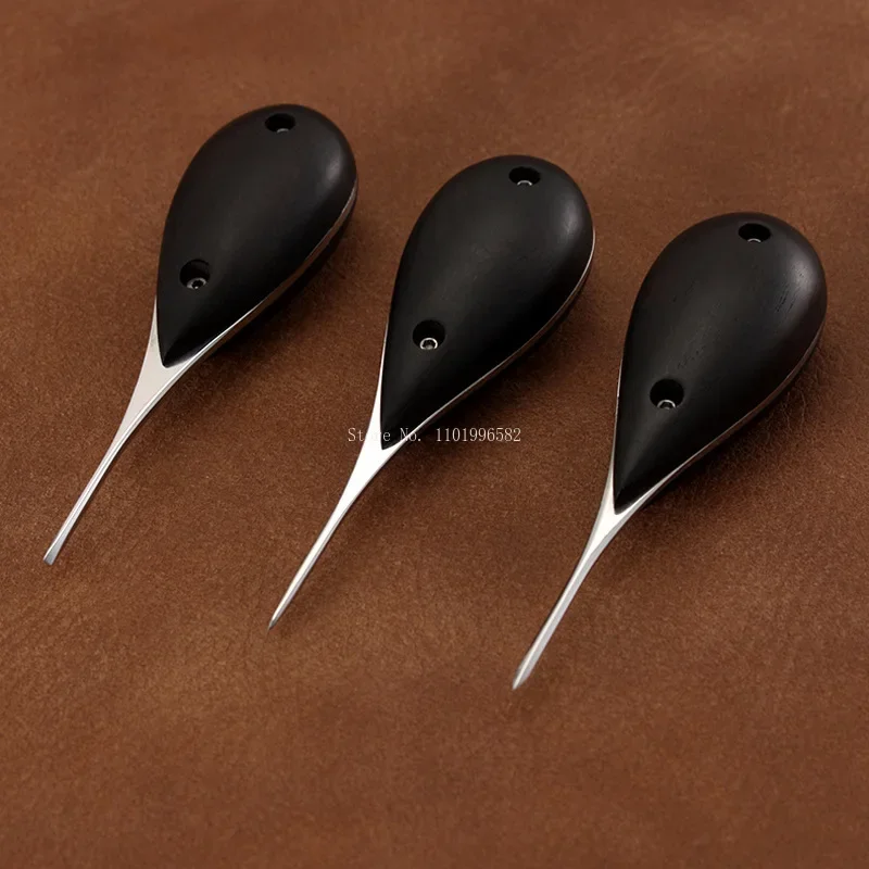 Wood Handle Leather Products Hand Sewing Thread Hole Punching Awl DIY Hand-made Leather Bags/belts Auxiliary Punching Tools