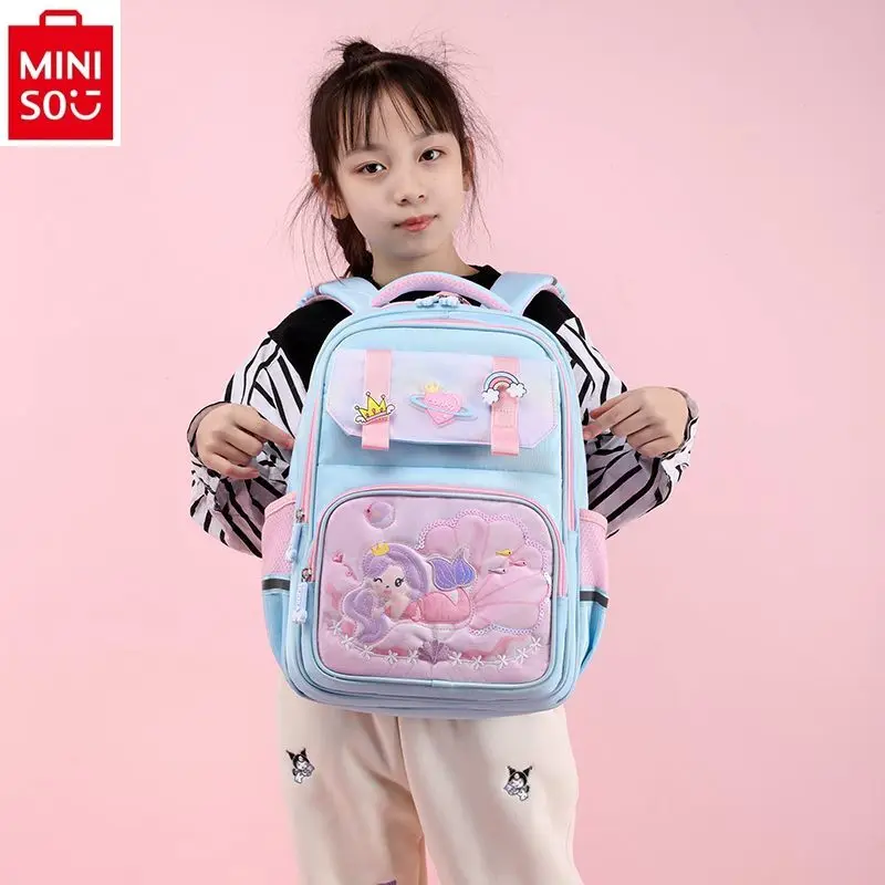 miniso-2024-disney-cute-cartoon-mermaid-kindergarten-large-capacity-children's-backpack