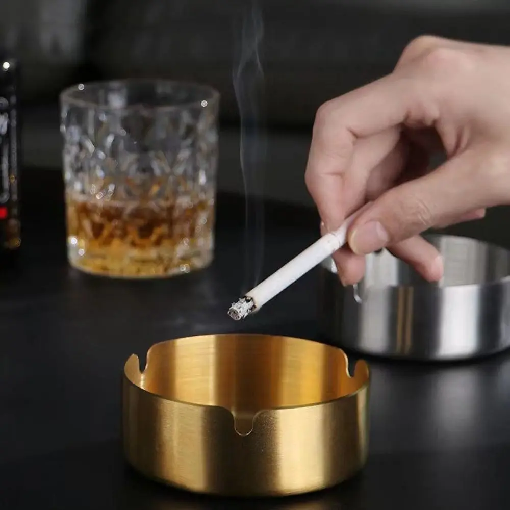 Stainless Steel Metal Ashtray 8cm Round Cigarette Accessories Smoker