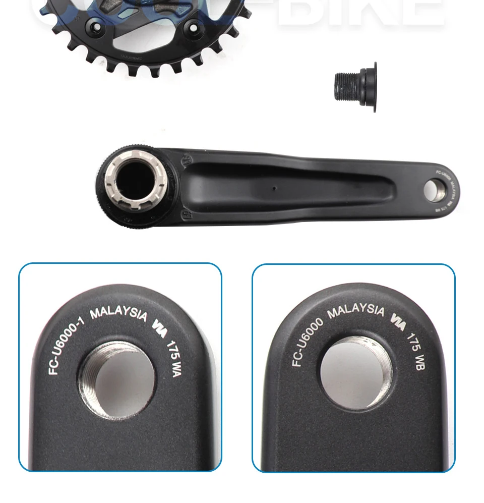 Description Picture 4 of itemSHIMANO CUES U6000 U8000 CRANKSET FC-U6000 9/10/11Speed Crankset for MTB Bike 170MM/175mm Crank 30T/32T/40T/42T Chainring