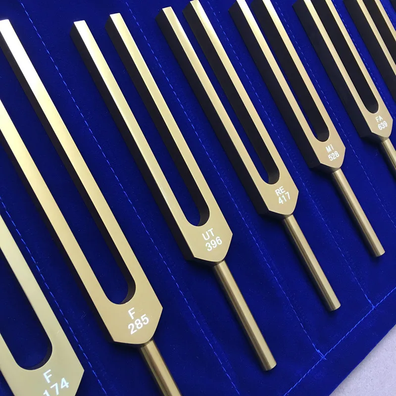 Gold Yoga Tuning Forks Aluminum Alloy Diapason Chakras Music Therapy Professional Tuning Fork Sound Healing Tools 174Hz-963Hz
