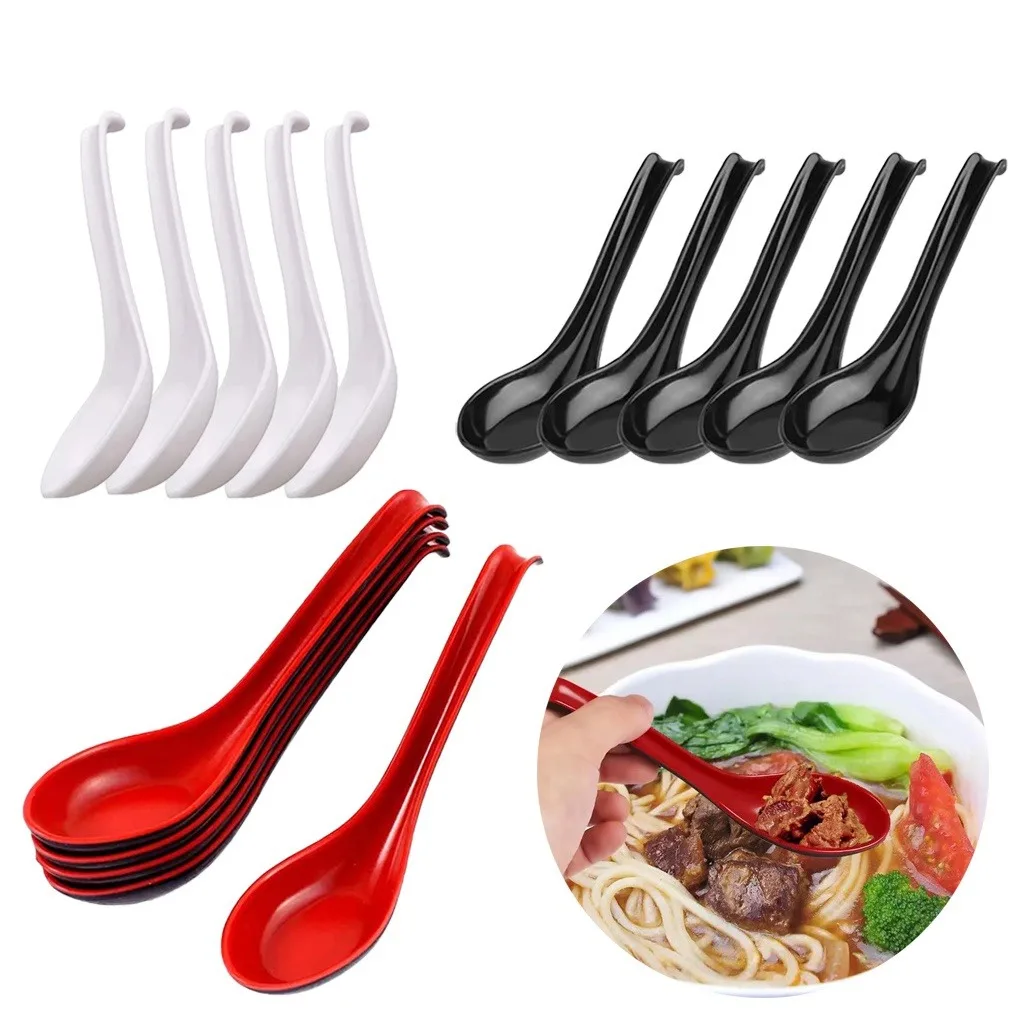 1/3/5pcs Japanese Style Long Handle Soup Spoon Ramen Ladle Spoon for Ramen Noodle Soup Hot Pot Scoop Kitchen Utensil soup spoon