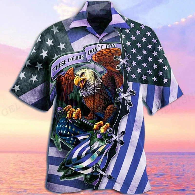 Men's Casual Shirts Parrot 3d Print Shirts Men Fashion Hawaiian Shirt Beach Blouses Short Sleeve Blouse Vocation Lapel Shirt Boy 4