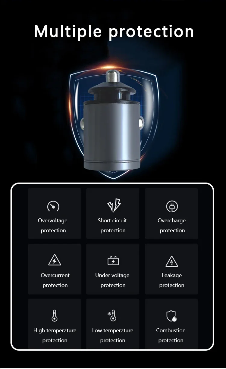 LOYEUANR Mini-Auto-USB-Ladegerät, Höhe 31 mm, Leistung 200 W, versteckte Installation, nicht hervorstehend, USB + PD, für iPhone, Huawei, Mobiltelefon – Detail 13