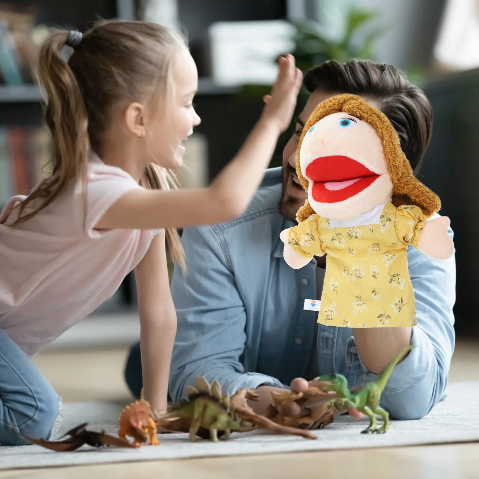 Kids Hand Puppet Toy Role Play Family Open Mouth Glove Hand Puppet Toys Mom Ventriloquist Tell Story Puppet Role Play Handdoll role play hand puppets bedtime story props family role playing toys waiter princess cowboy prince role play hand puppets toys