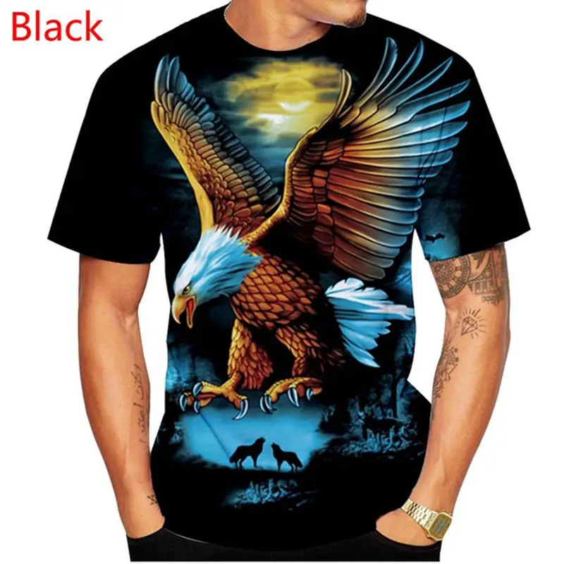 

2022 Oversized Mens Women Fashion Eagle 3D Printed T-shirt Casual Round Neck Summer T Shirts Tops Tees For Men Plus Size XXS-6XL
