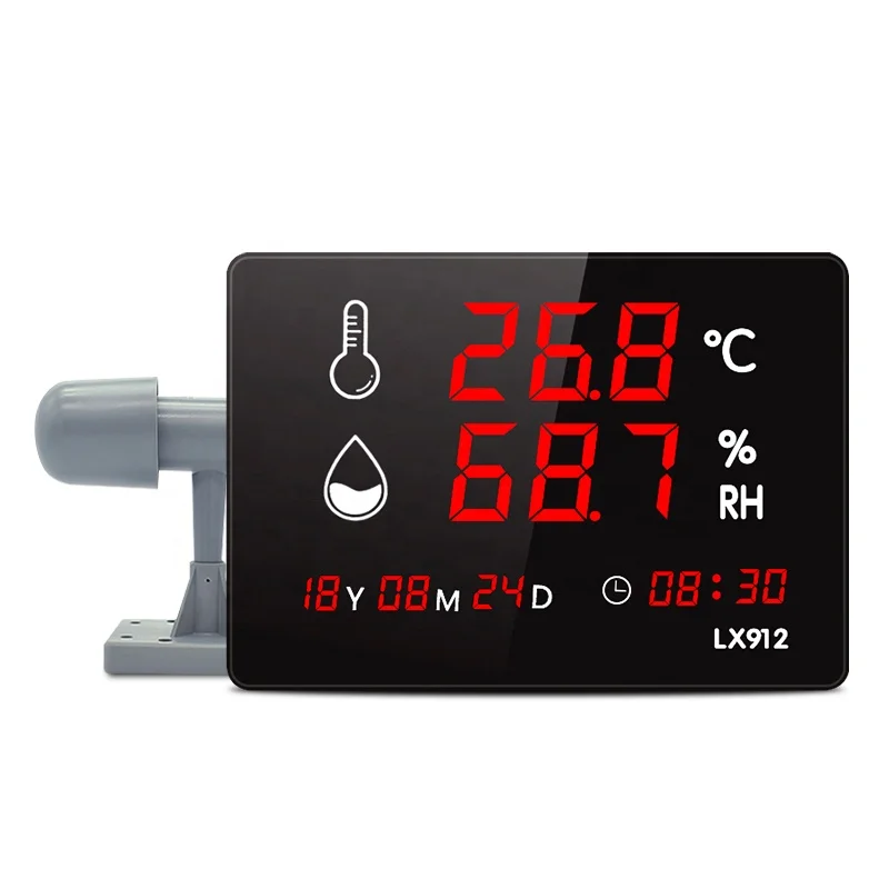 

LED large screen digital Industrial instrument wall-mounted external rainproof probe outdoor temperature and humidity meter