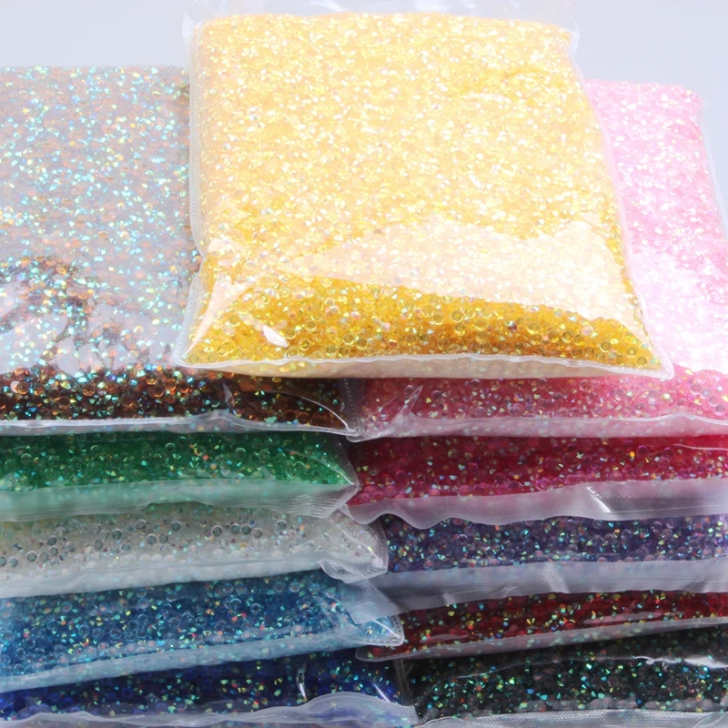 

Big Bag 100000pcs 2mm Resin Rhinestones Jelly AB Colors Flatback Round Non Hotfix Stones Appliques For Craft DIY Nail Art