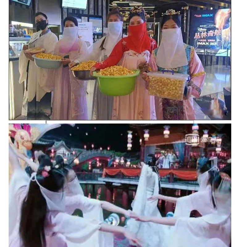 Chinese Ancient Style Hanfu Accessories Mask Scarf Women Veil Stage Dance Thin Party Half Face Covering Performance 6