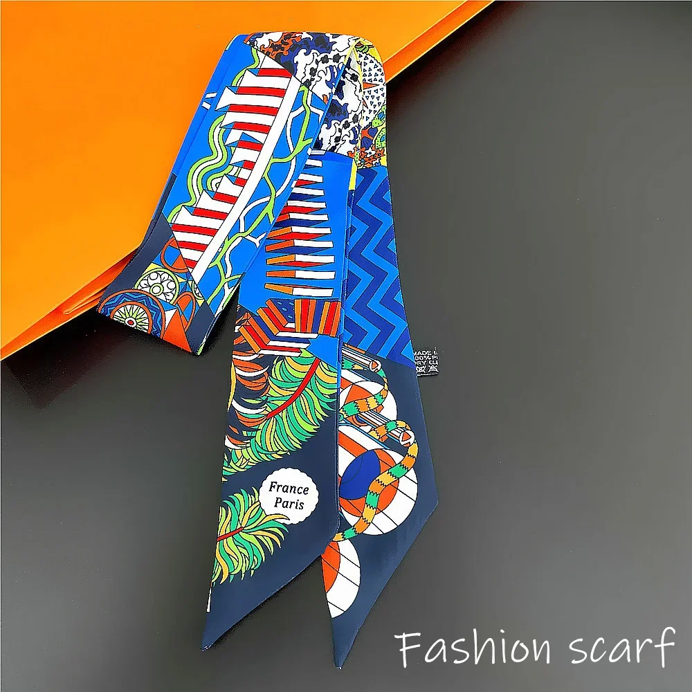 1PC Koreanische Mode Neue frauen Twill Dekorative Band Kleine Schal Bindung Tasche Griff Band Haar Band Kleine Schal stirnband – Detail 18