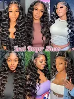 Perruques en cheveux humains Lace Front 13x6, 40 42 pouces, HD, Ondes profondes lâches, Bouclées brésiliennes, Ondulées effet eau, Perruques Lace Frontal 13x4 pour femmes, 250% 6