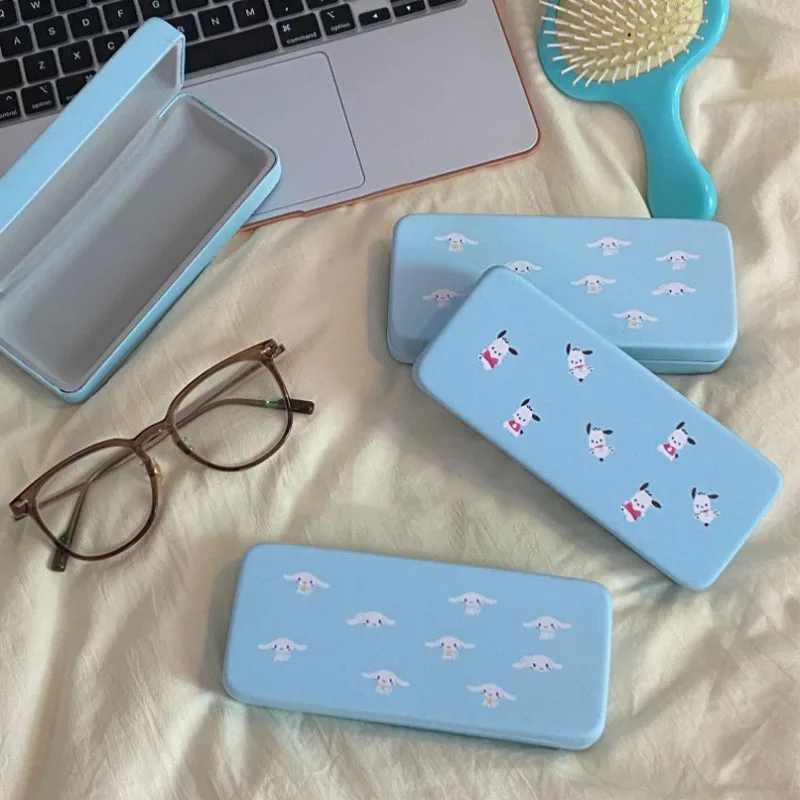 

Sanrio Kawaii Student Glasses Case Cute Cartoon Cinnamoroll Pachacco Printed Glasses Box Simple Anti-Drop Glasses Storage Box