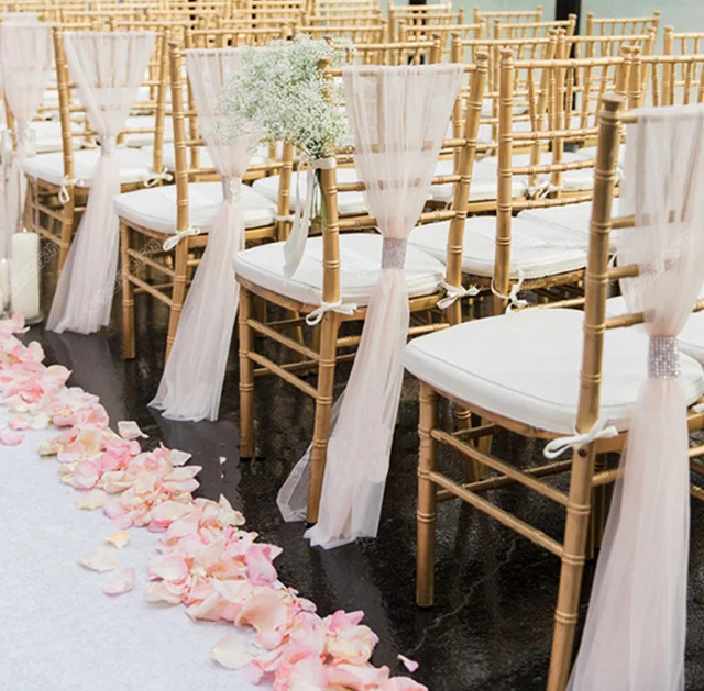 Housse de chaise de mariage, 10 pièces, ceinture, nœud papillon, ruban, décoration, fournitures de fête de mariage, 54x180CM 2