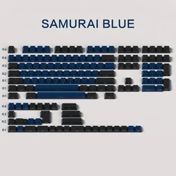 Premium Double Shot Keycaps - Cherry Blue Samurai Edition (Samurai blue)