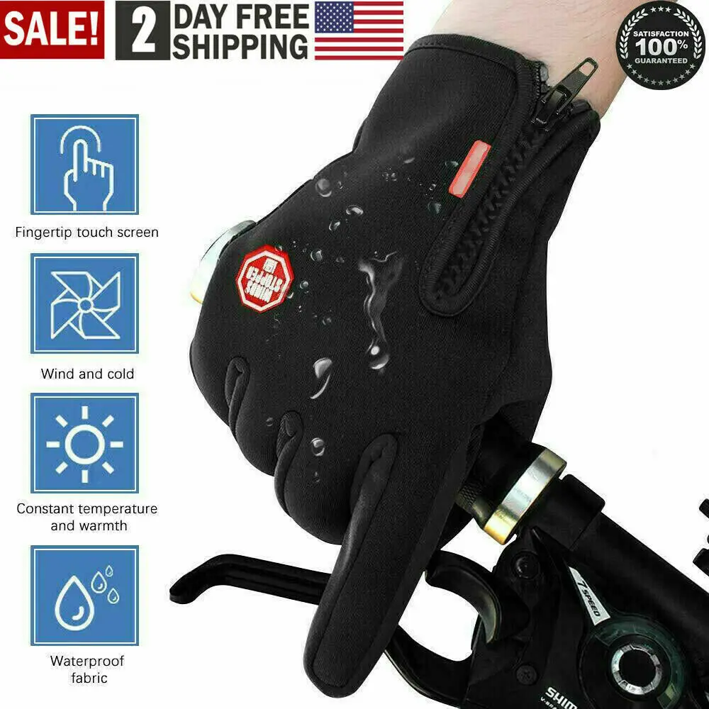 Outdoor Winter Touchscreen Warm Gloves Water Resistant Windproof Anti-Slip Sports Gloves for Cycling Skiing Sports Adjustable