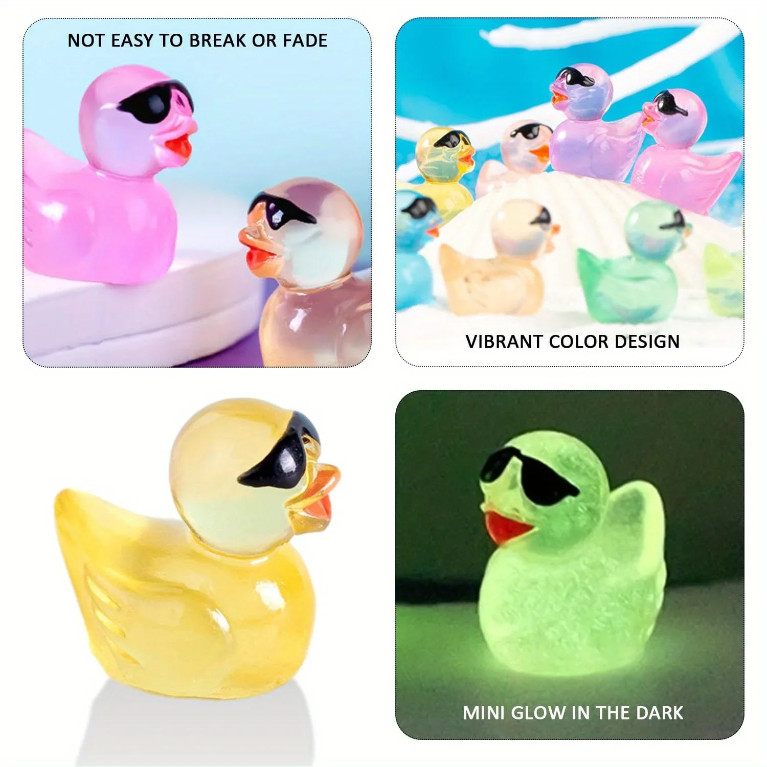 Set De 60 Mini Patos De Resina De 1,5x1,7 Cm Para Manualidades, Acuarios, Casas De Muñecas Y Decoración De Plantas