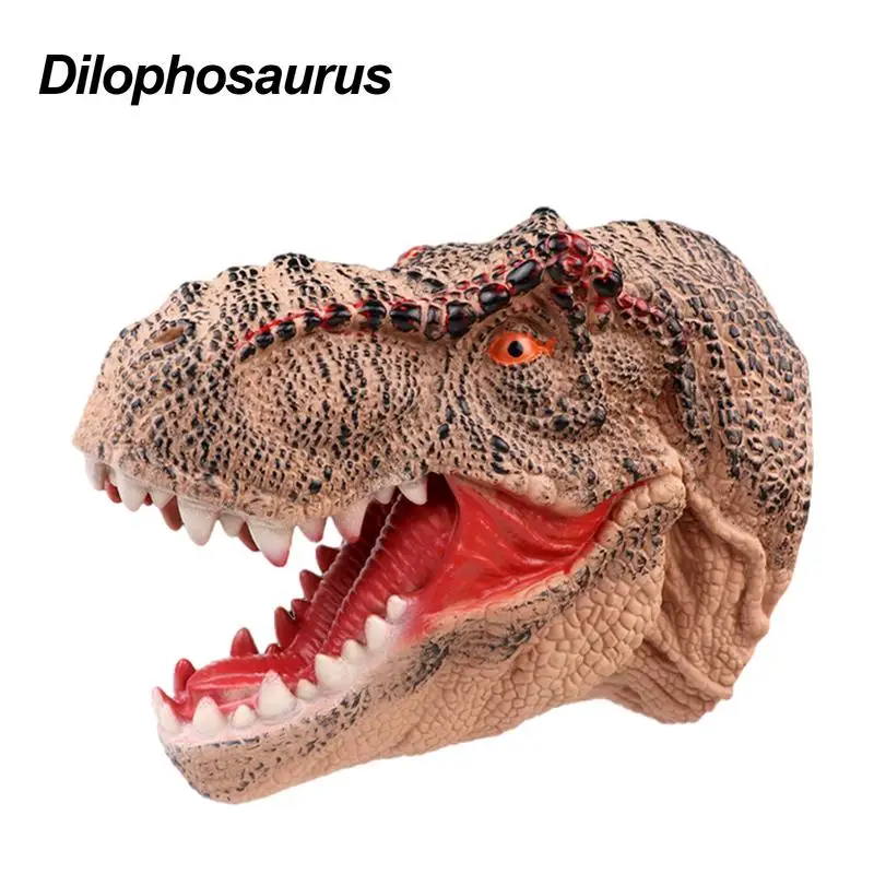 Dinosaur Puppet Realistic Soft Animal Hand Puppet Rubber Dinosaur Toy For Theater Halloween Party Favor