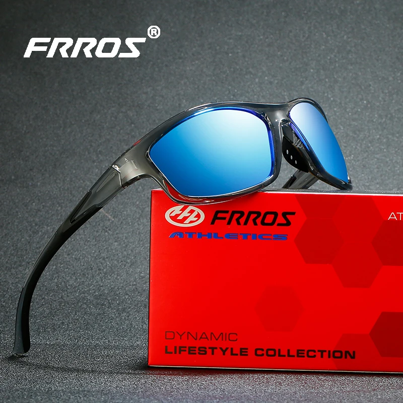 

Солнцезащитные очки FRROS Мужские поляризационные, брендовые модные уличные дорожные солнцезащитные очки высокого качества, легкие очки с оправой, 8039