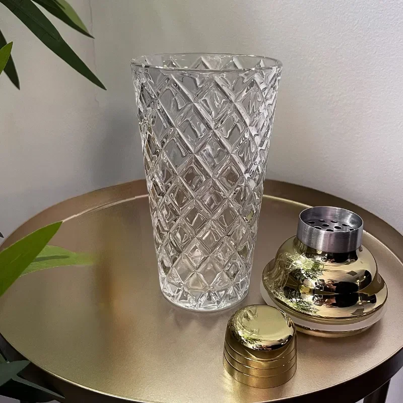 for Use Mocktail Cocktail Shaker 13 Martini Ounce With Glass Metallic