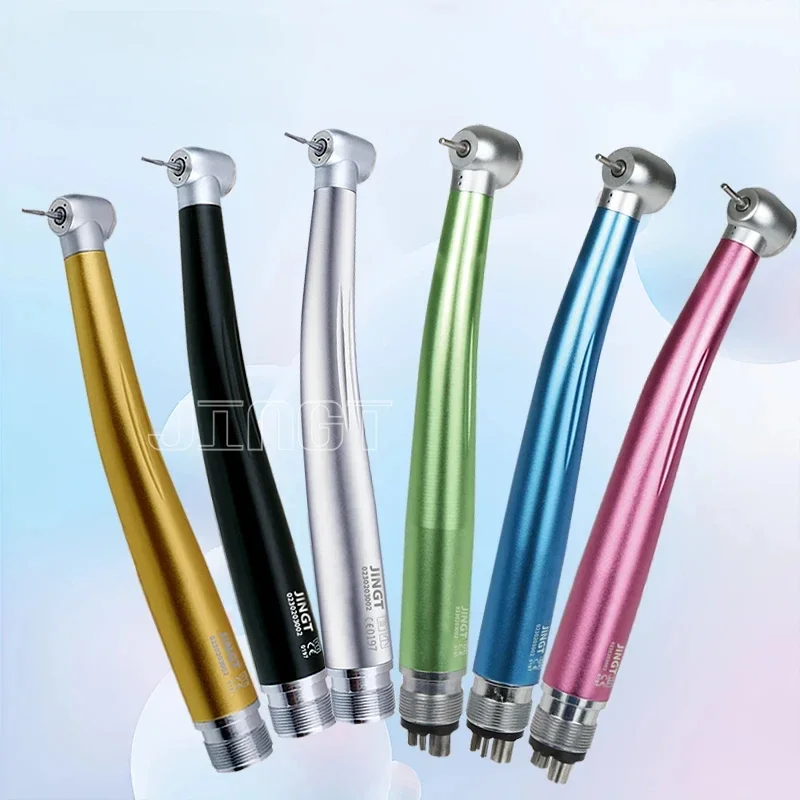 

High-Speed Handpiece Push-Button Control Color-Coded Standard Head, 2/4 Holes, Air Turbine, Single Water Spray, Ceramic Bearings