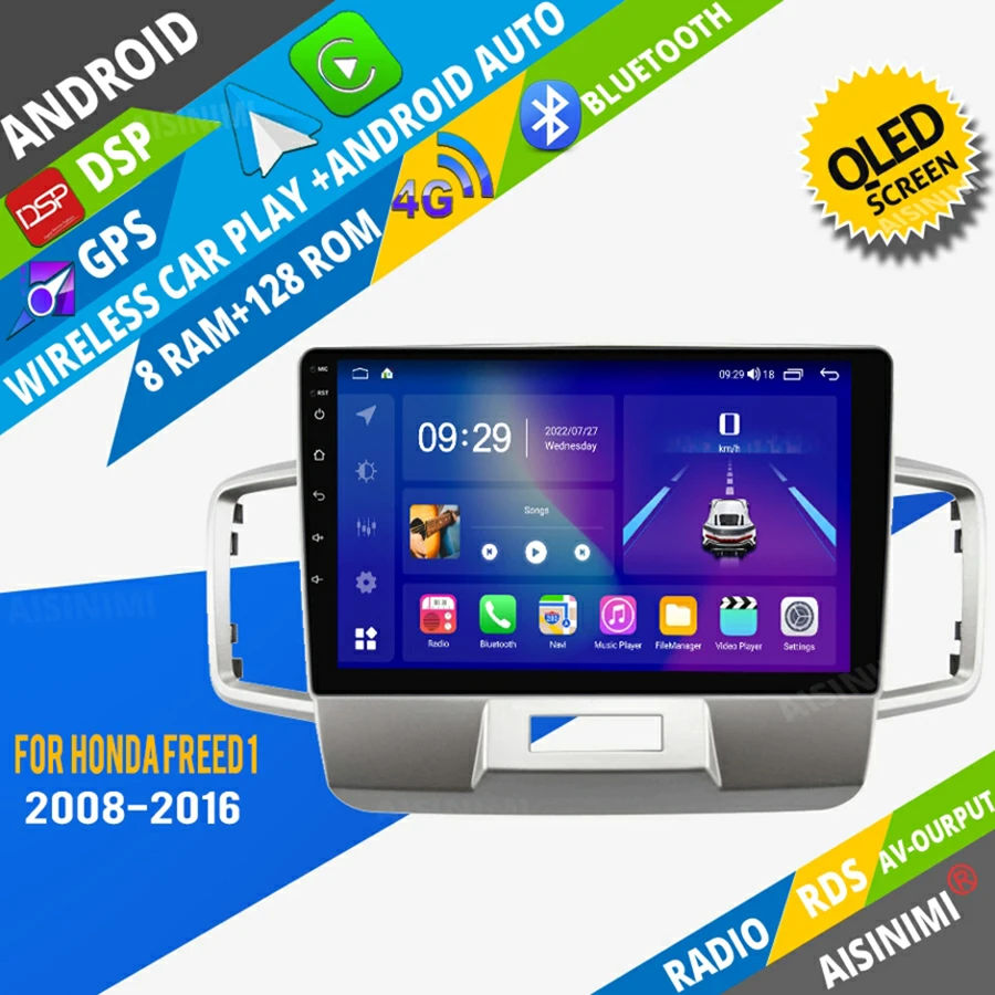 

AISINIMI автомобильный dvd-плеер на основе Android навигация для Honda Freed 1 2008-2016 автомобильное радио автомобильное аудио Gps мультимедийный стерео монитор