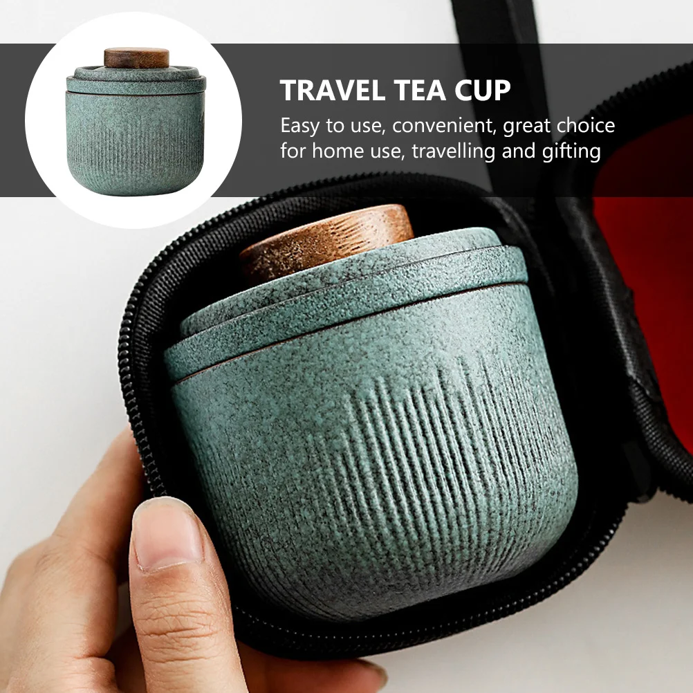 1 Set Portable Travel Tea Set Ceramic Teapot Cups Compact Folding Tea Accessories Mini Teaware Sets Kitchen Dining Bar