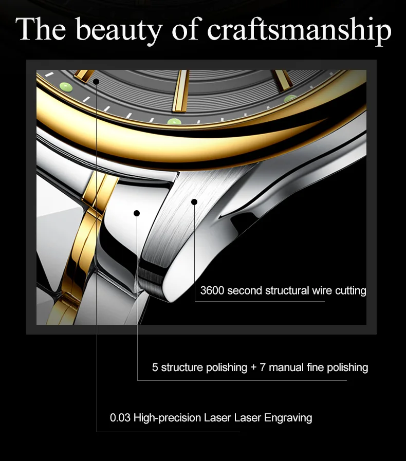 OUPINKE 3170 Classic Men's Watches Imported Japan Automatic Movement Mechanical High end Wristwatch Dual Calendar Display 6