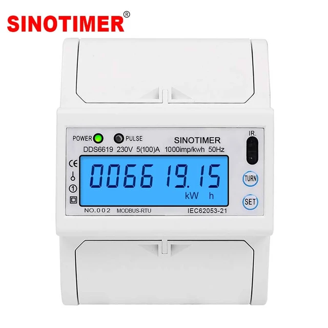 Compteur d'énergie électrique monophasé 100A modbus