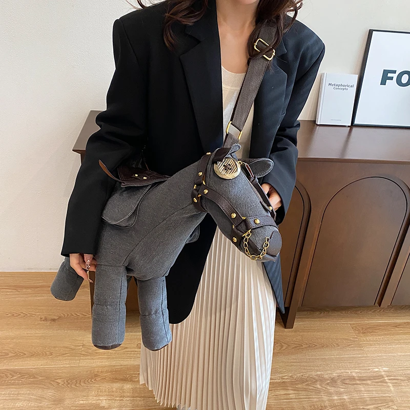 Große Puppe Tasche Hohe Qualität Oxford Handtasche Frauen Taschen Dame Liebe Pferd Form Umhängetasche Casual Kreative Japanischen Stil Kawaii Tasche – Detail 23