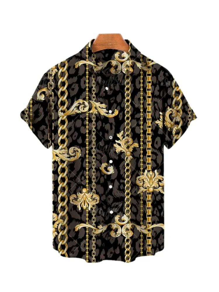 

2023 Hawaiian Shirts For Men FASHION 3D Printing Summer Male Clothing Harajuku Y2k Oversized Vintage Short Sleeve Tops