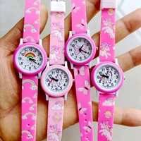 MINISO Cartoon Superhero Princess Unicorn Butterfly  Silicone Kids Children Boys Girls Quartz Birthday Party Gift Watches 2