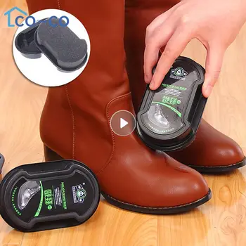 다기능 양면 신발 광택제, 무색의 가벼운 신발, 문지르는 가죽 관리 오일 스폰지 신발 왁스, 블랙 신발 브러시, 1 개