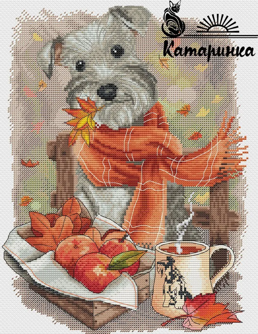 

Набор для вышивки крестиком Gold Collection, картинка с кошками, оранжевым шарфом и собакой 34-41, Набор для вышивки крестиком 2023