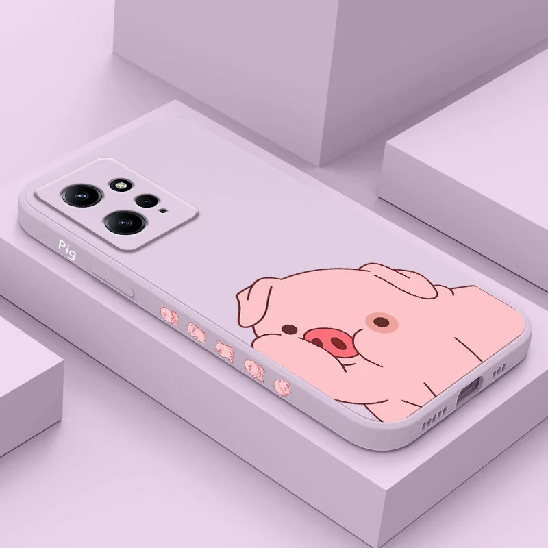 Adorable Little Fat Pig Liquid Silicone Phone Case