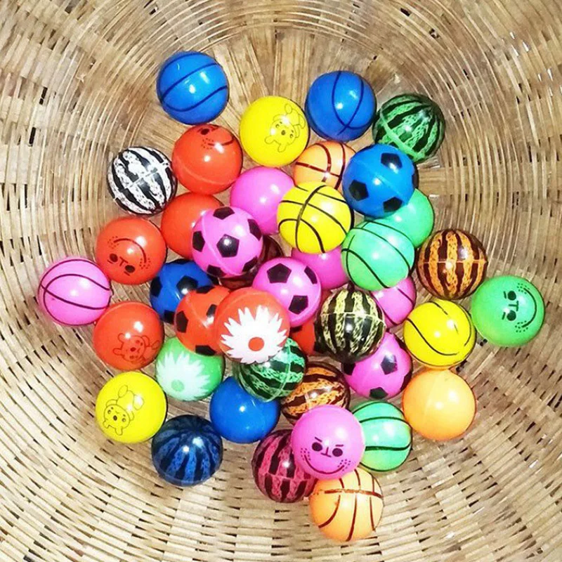 24PCS Bouncing Balls Funny Gifts For Kids Party Favors Rubber Vending Machine Toys Mixed Pattern Balle Rebondissante 32MM 2