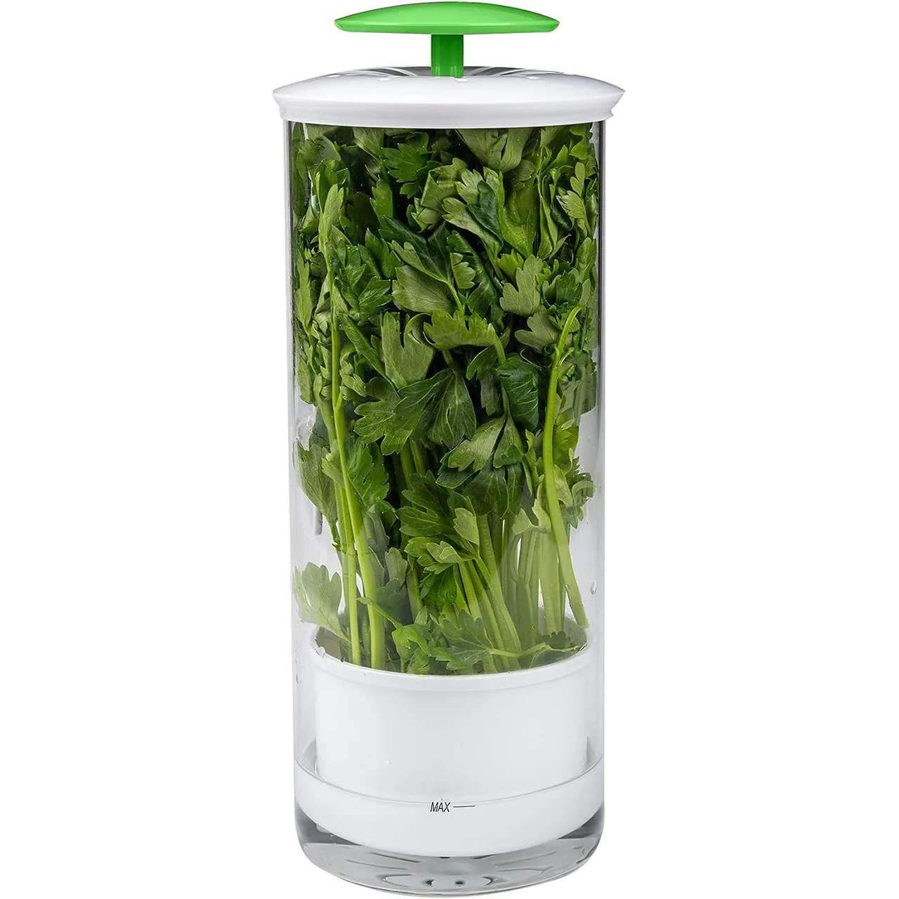 Vegetable Freshness Keeper Plastic Storage Container – Airtight Cilantro Box Refrigerator Organizer Herbs Greens Leafy Veggies