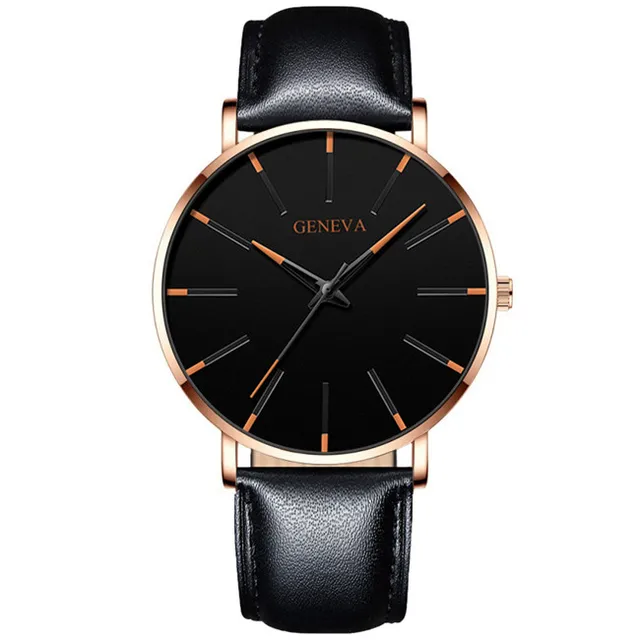 Exquisite Watches 2022 Male Elegant Ultra Thin Stainless Steel Business Quartz New Wristwatch Fashion Black Casual Watch For Men Leather Rose Orange