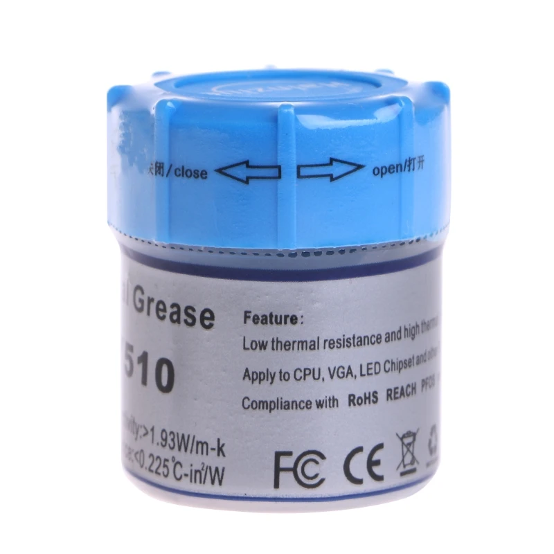 Фото F3MA 10G HY510 Термопаста, силиконовая охлаждающая паста для радиатора процессора, серая, 1,93, для Вт/м-к №1