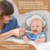3-Pack Silicone Chewing Spoon Set, Easy to Grip, for Babies and Toddlers, Self-Feeding Utensils for Toddlers 6+ Months, Beige 2